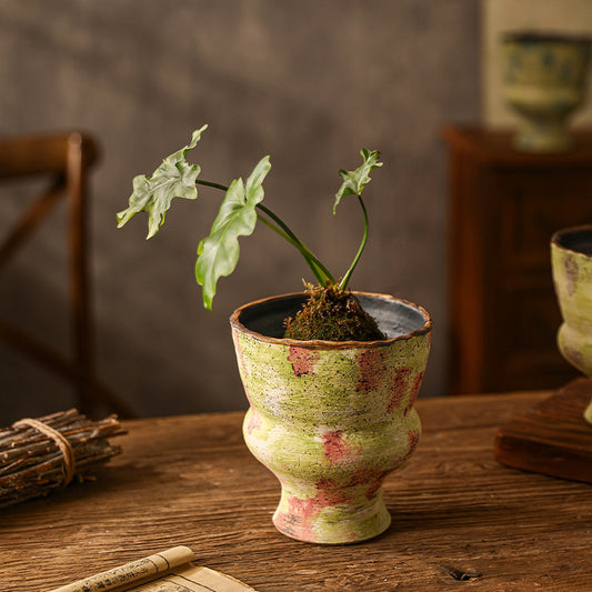 Elegant Pedestal Ceramic Planter