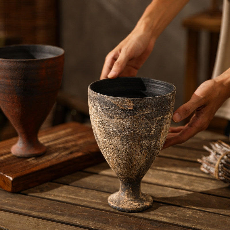 Vintage Ceramic Goblet Planter