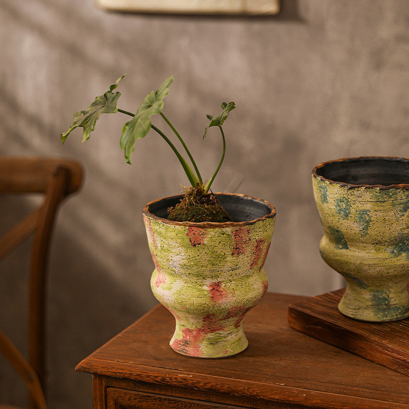 Elegant Pedestal Ceramic Planter