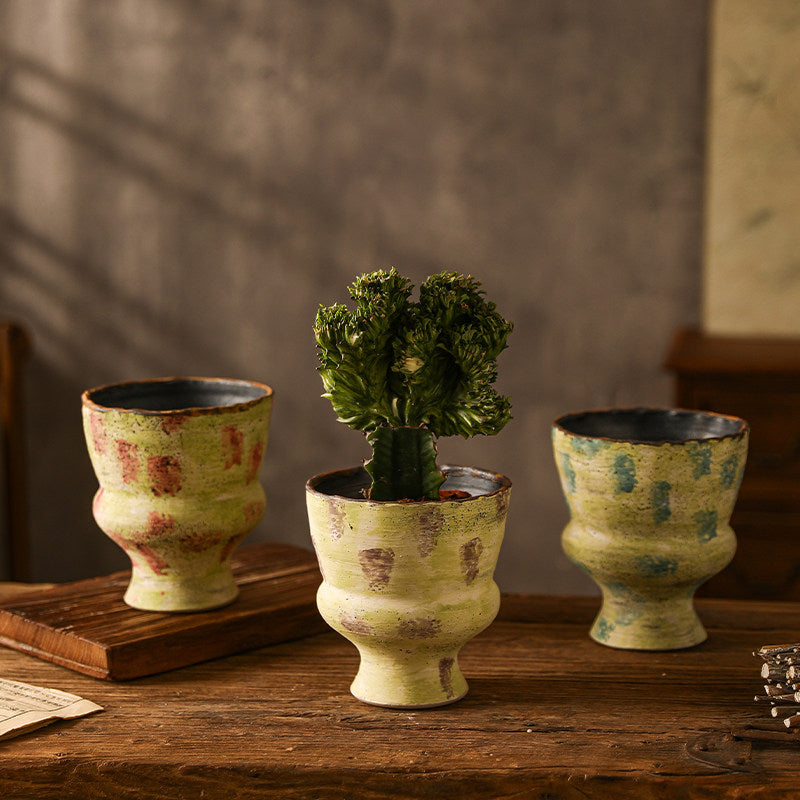 Elegant Pedestal Ceramic Planter