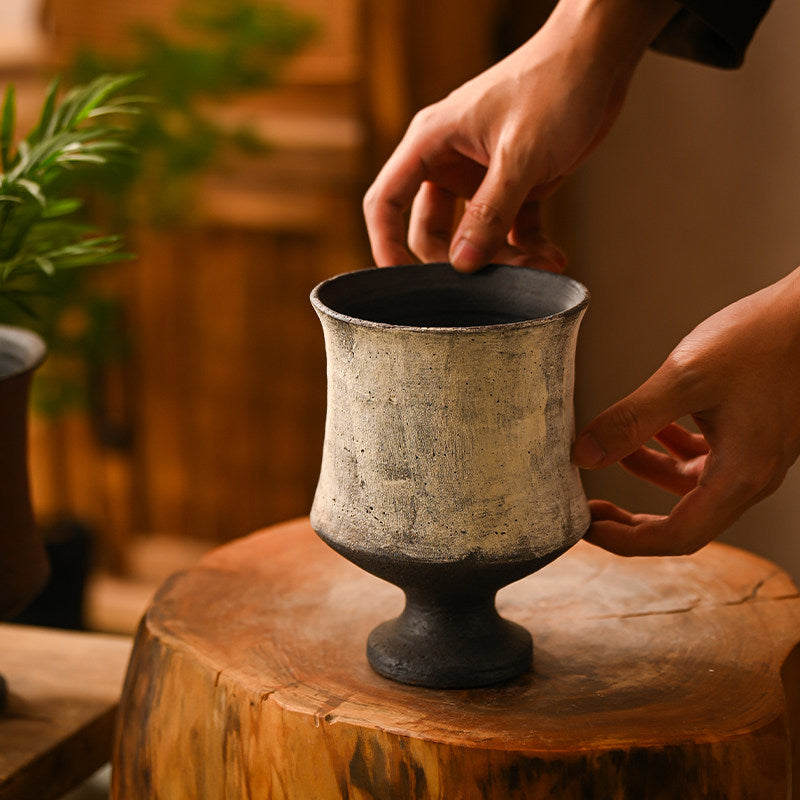Wabi-Sabi Footed Ceramic Planter