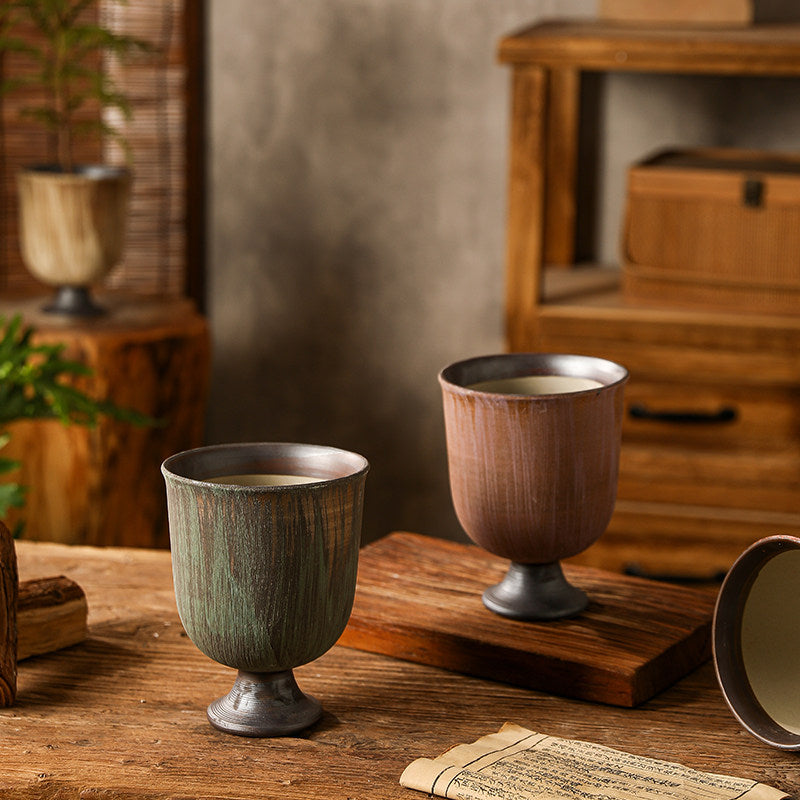 Handmade Rustic Ceramic Pedestal Planter
