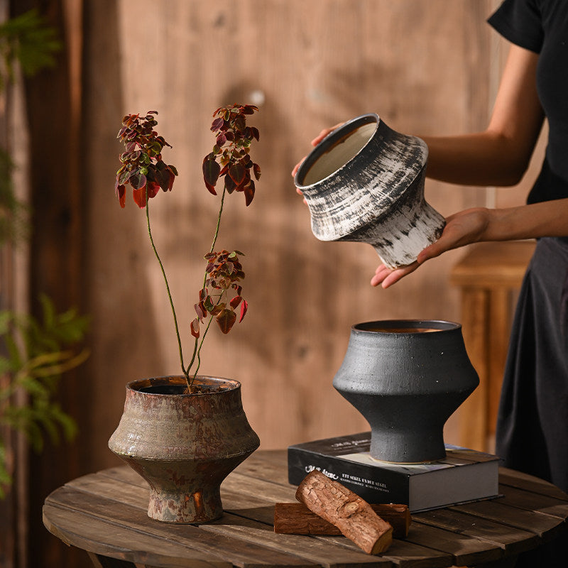 Vintage Footed Ceramic Planter