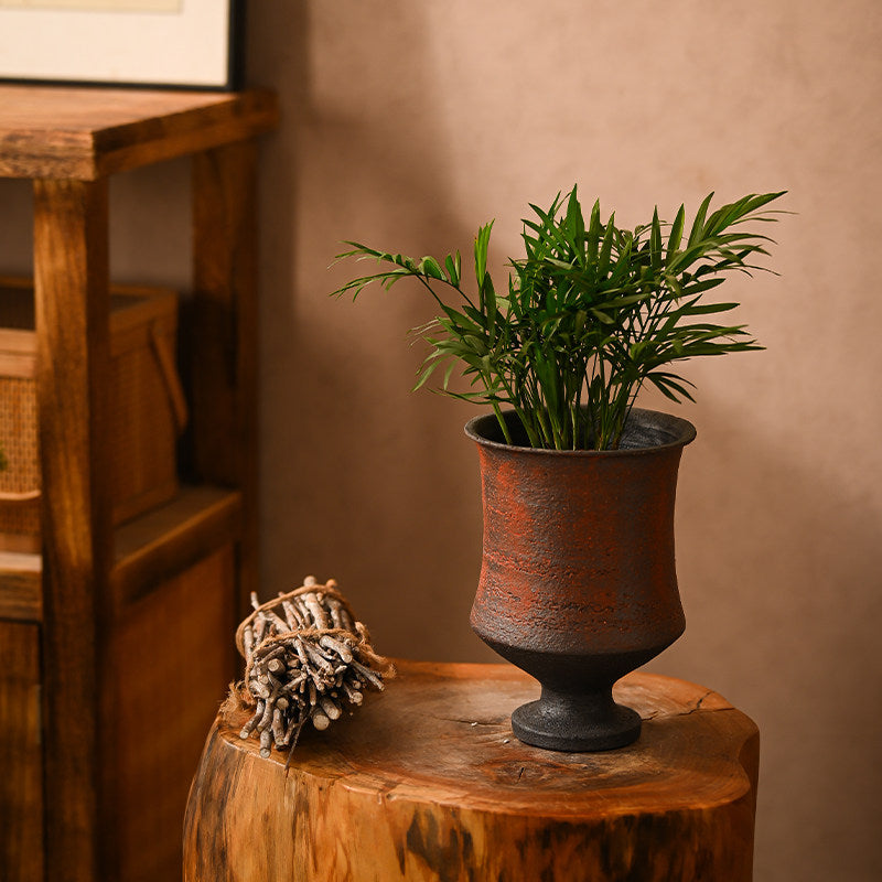 Wabi-Sabi Footed Ceramic Planter