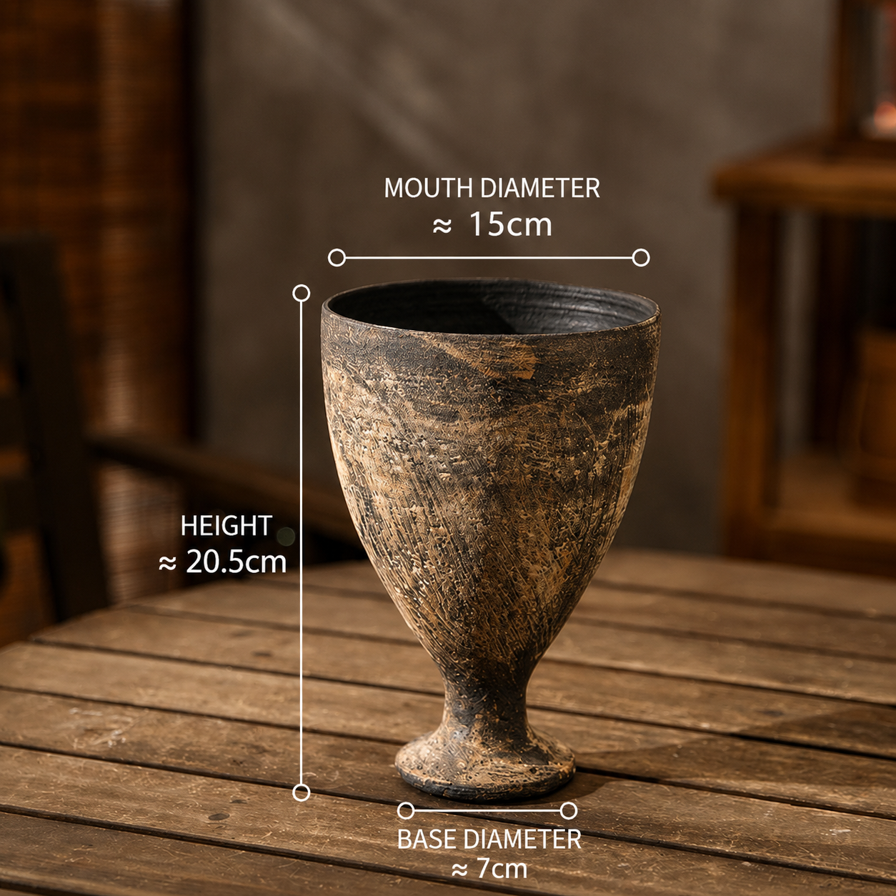 Vintage Ceramic Goblet Planter