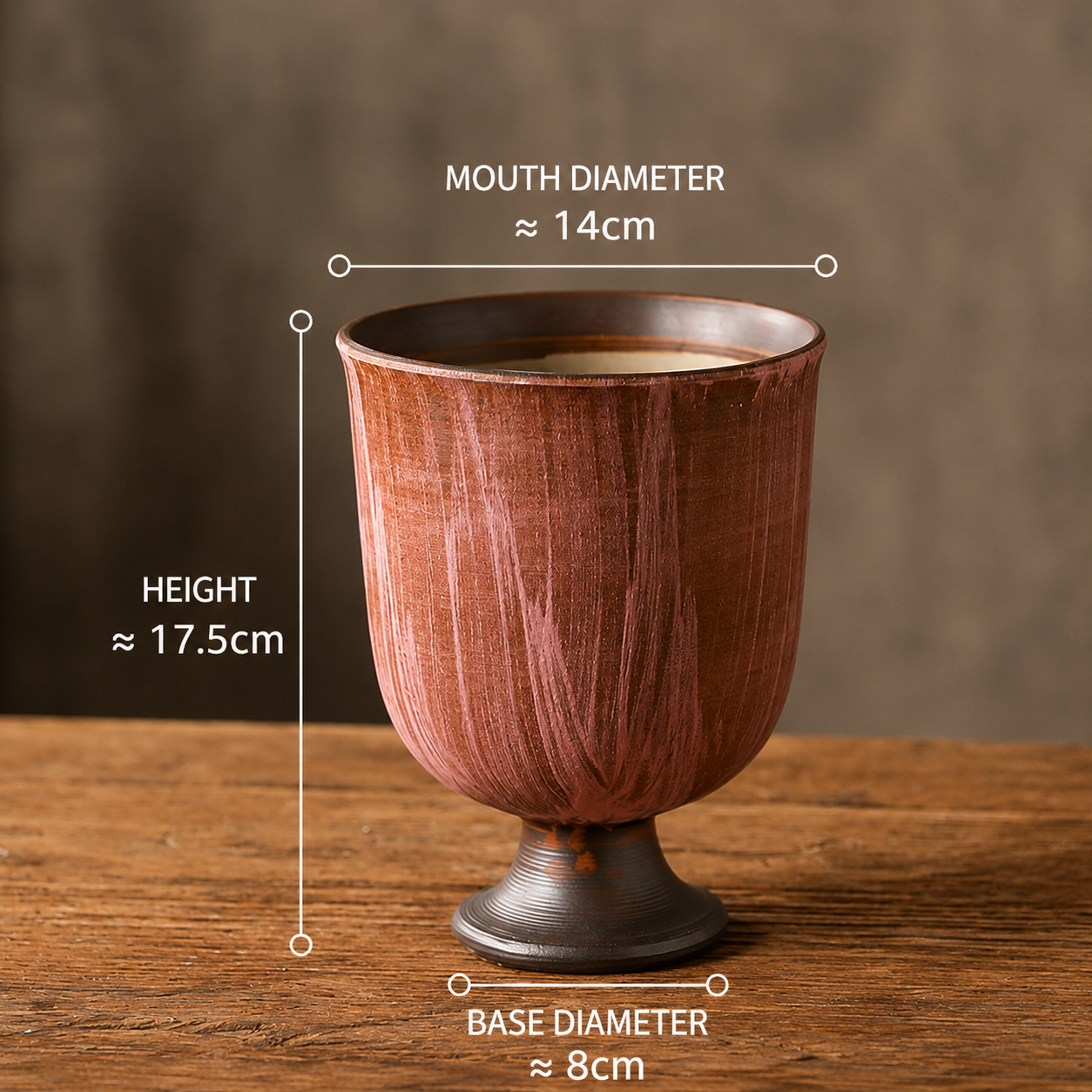 Handmade Rustic Ceramic Pedestal Planter