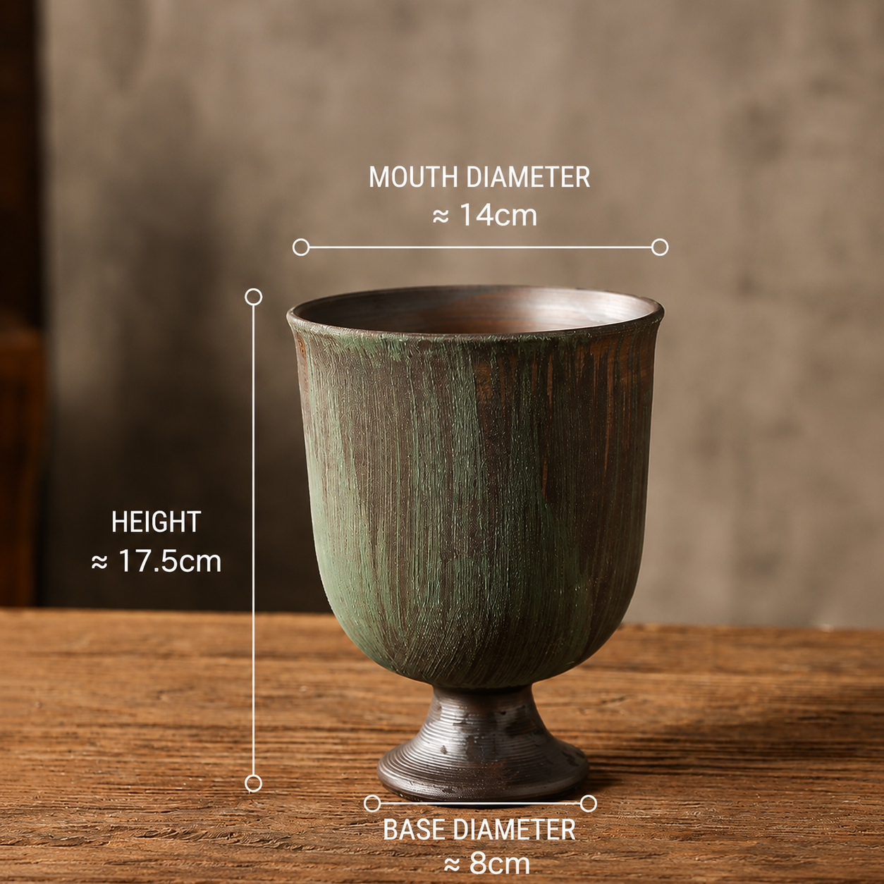 Handmade Rustic Ceramic Pedestal Planter