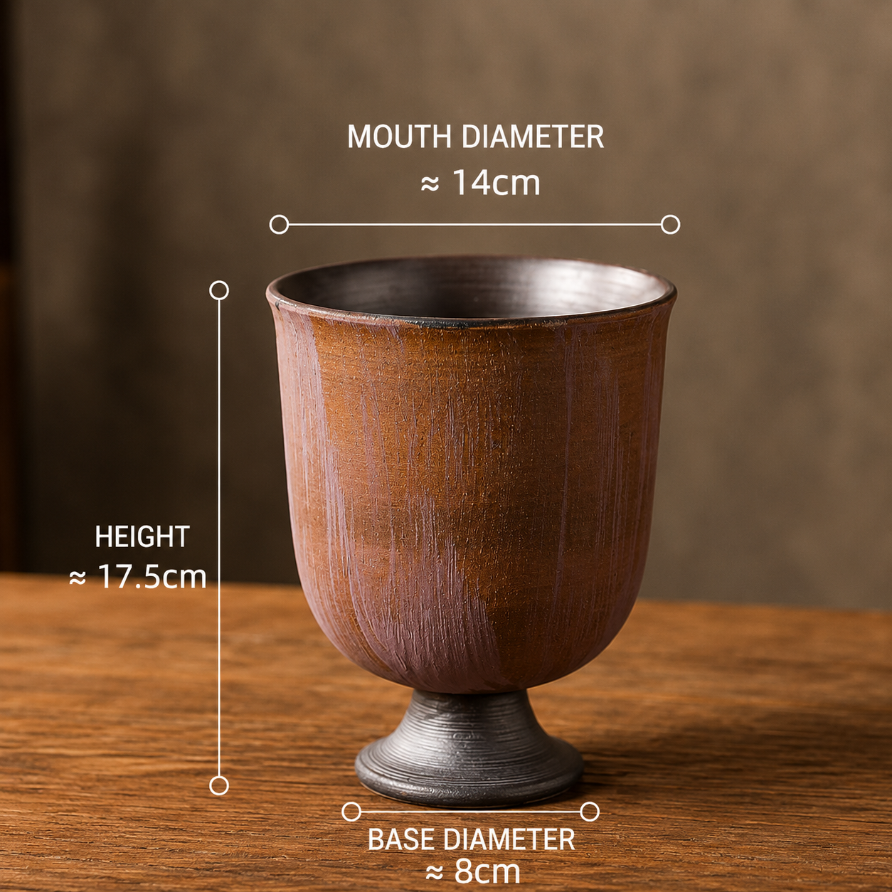 Handmade Rustic Ceramic Pedestal Planter